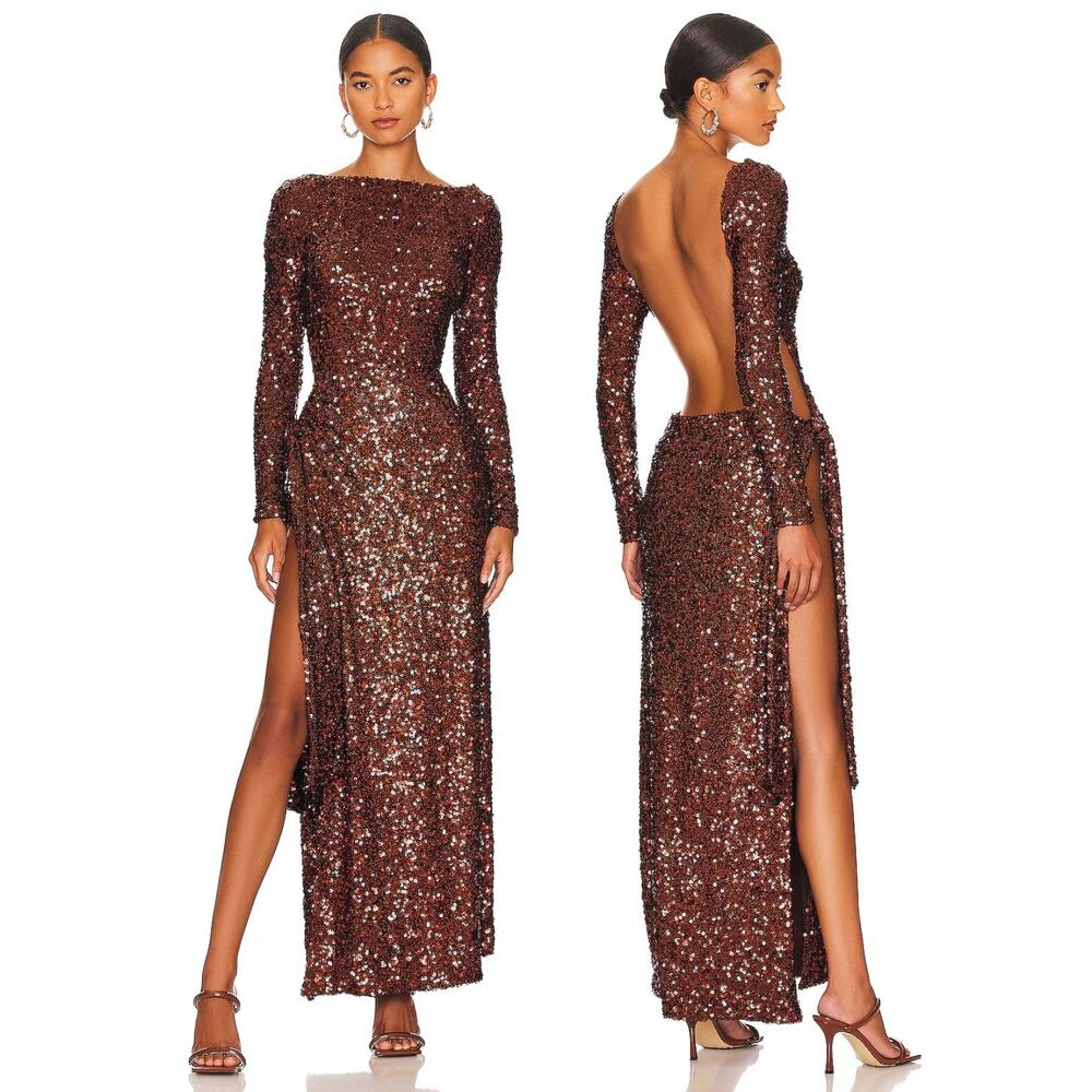 Atoir The Gabrielle Maxi Dress Sequin Shimmer Formal Prom Party Wedding Guest 4